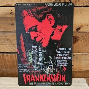 "Frankenstein" movie poster tin sign 7-3/4" x 11-3/4"